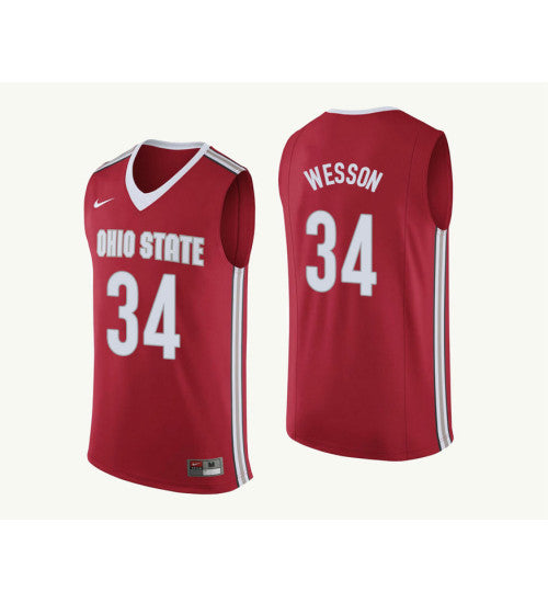 Ohio State Buckeyes #34 Kaleb Wesson College Basketball Jersey Red 9835 stitched college jersey