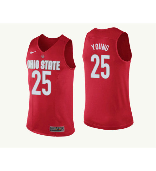 Ohio State Buckeyes #25 Kyle Young College Basketball Jersey Red 9805 stitched college jersey