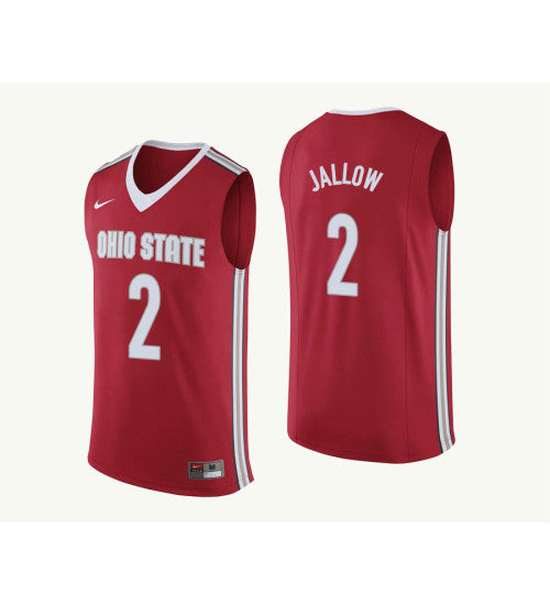 Ohio State Buckeyes #2 Musa Jallow College Basketball Jersey Red 9788 stitched college jersey