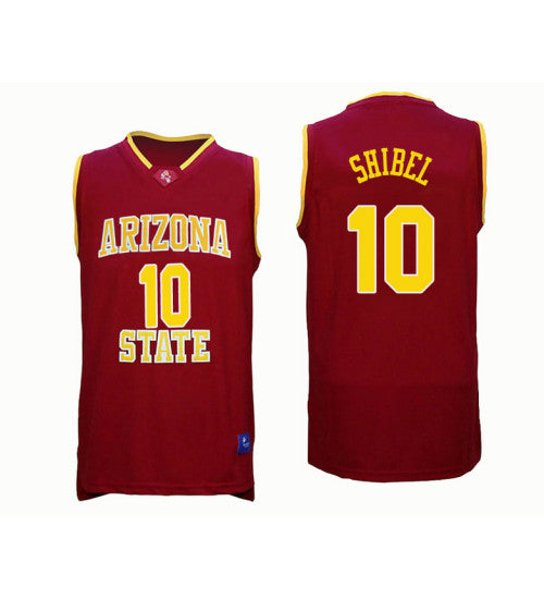 Arizona State Sun Devils 10 Vitaliy Shibel College Basketball Jersey Red | Stitched Jersey RTJS 5728
