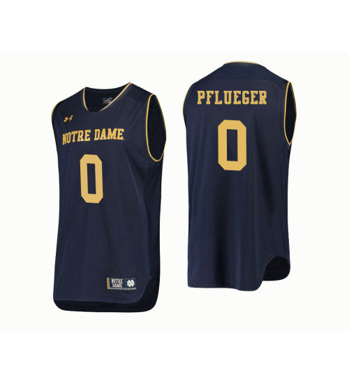 Notre Dame Fighting Irish 0 Rex Pflueger College Basketball Jersey Navy | Stitched Jersey RTJS 7888