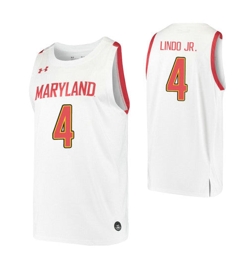 Maryland Terrapins 4 Ricky Lindo Jr White College Basketball Jersey | Stitched Jersey RTJS 3199