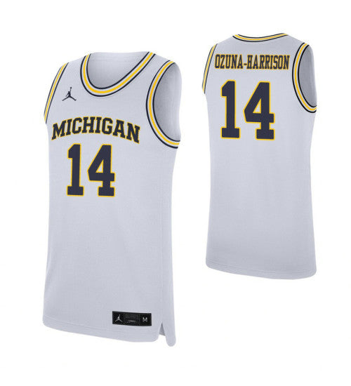 Rico Ozuna Harrison College Basketball Jersey White Michigan Wolverines | Stitched Jersey RTJS 7325