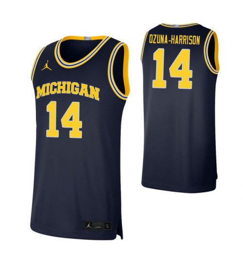 Michigan Wolverines 14 Rico Ozuna Harrison Limited College Basketball Jersey Navy | Stitched Jersey RTJS 8455