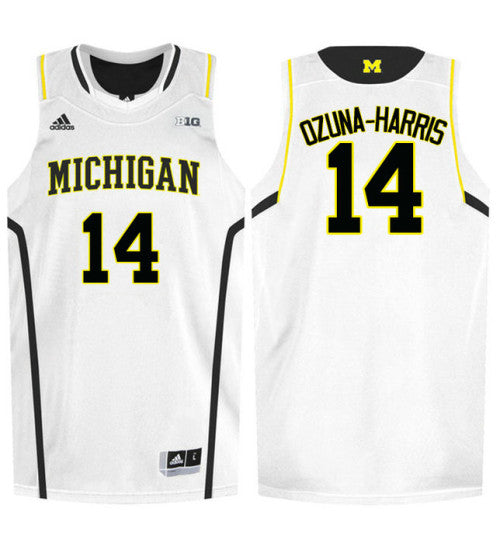 Michigan Wolverines #14 Rico Ozuna Harrison College Basketball Jersey White stitched college jersey