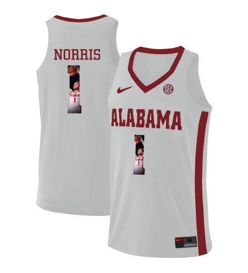 Alabama Crimson Tide 1 Riley Norris College Basketball Jersey White 5911 | Stitched Jersey RTJS 5837