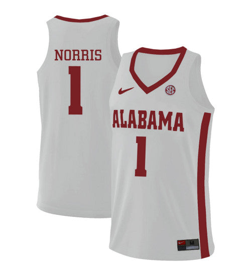 Alabama Crimson Tide 1 Riley Norris College Basketball Jersey White 5913 | Stitched Jersey RTJS 5835