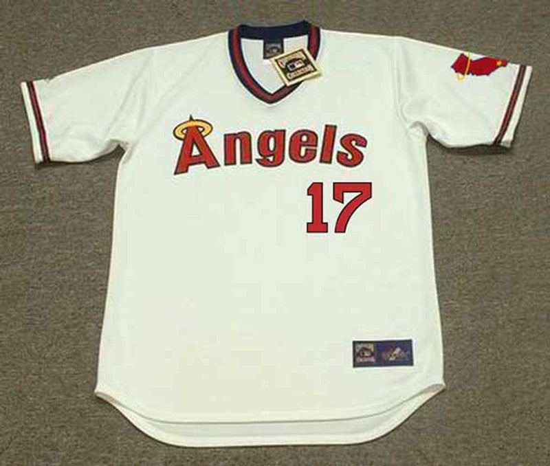 Mickey Rivers California Angels 1975 Home Throwback Baseball Jersey jersey front view