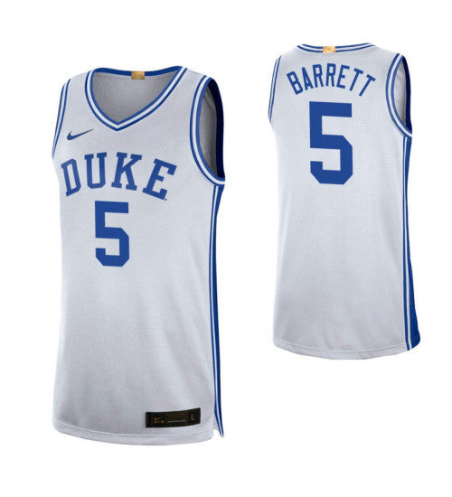 Duke Blue Devils 5 Rj Barrett Limited College Basketball Jersey White stitched retro jersey