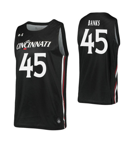 Cincinnati Bearcats 45 Rob Banks Black College Basketball Jersey | Stitched Jersey RTJS 5089