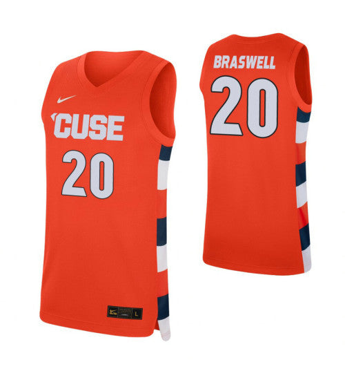 Syracuse Orange 20 Robert Braswell Orange College Basketball Jersey | Stitched Jersey RTJS 7109