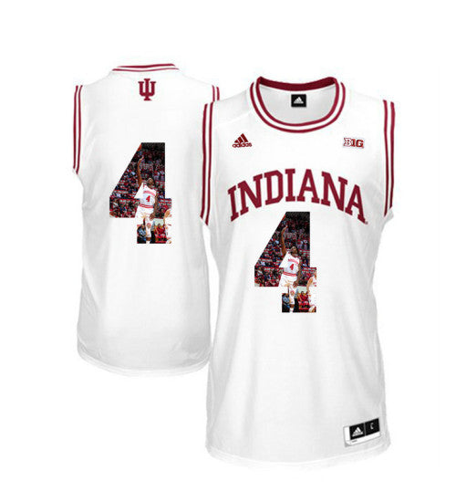 Indiana Hoosiers 4 Robert Johnson College Basketball Jersey White stitched retro jersey