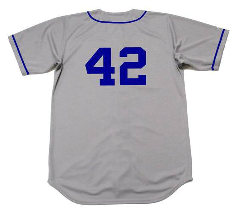 Jackie Robinson Brooklyn Dodgers 1955 Away Baseball Throwback Baseball Jersey jersey front view