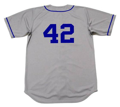Jackie Robinson Brooklyn Dodgers 1955 Away Baseball Throwback Baseball Jersey jersey front view
