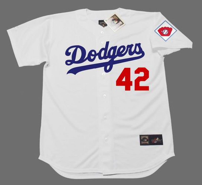 Jackie Robinson Brooklyn Dodgers 1951 Home Baseball Throwback Baseball Jersey jersey front view