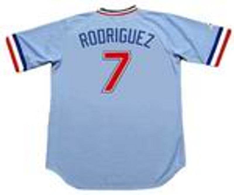Texas Rangers Ivan Rodriguez 1980s Cooperstown MLB jersey front view