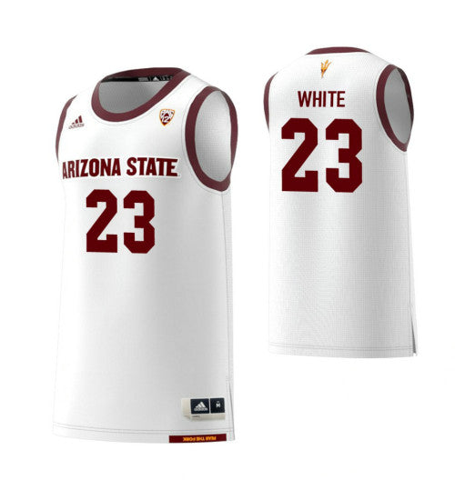 Arizona State Sun Devils 23 Romello White College Basketball Jersey White 176 stitched basketball jersey for game day fanwear