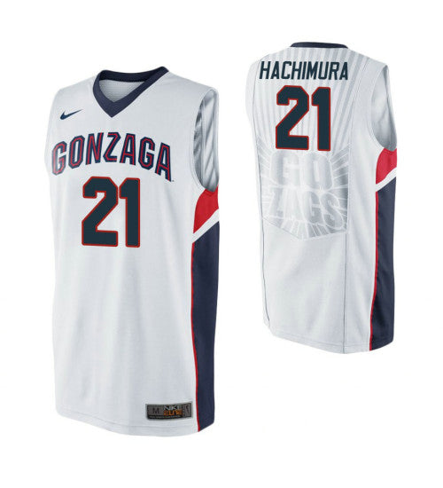 Gonzaga Bulldogs 21 Rui Hachimura White College Basketball Jersey stitched retro jersey
