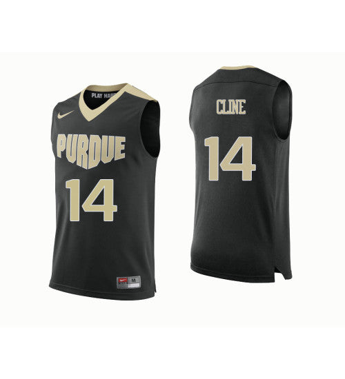 Purdue Boilermakers Ryan Cline #14 Black stitched throwback college basketball jersey