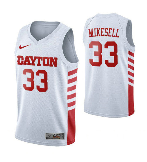Dayton Flyers 33 Ryan Mikesell White College Basketball Jersey stitched basketball jersey for game day fanwear