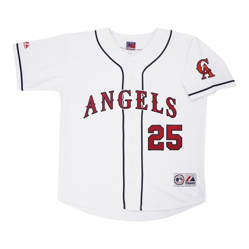 Troy Glaus California Angels Home White Throwback Jersey W Team Patch jersey front view