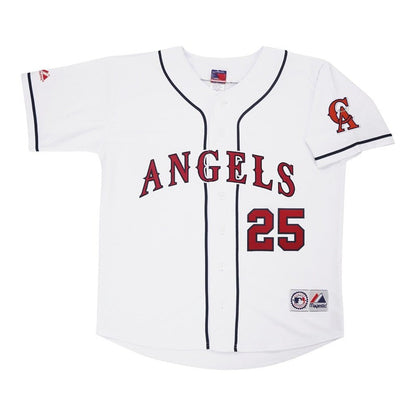 Troy Glaus California Angels Home White Throwback Jersey W Team Patch jersey front view