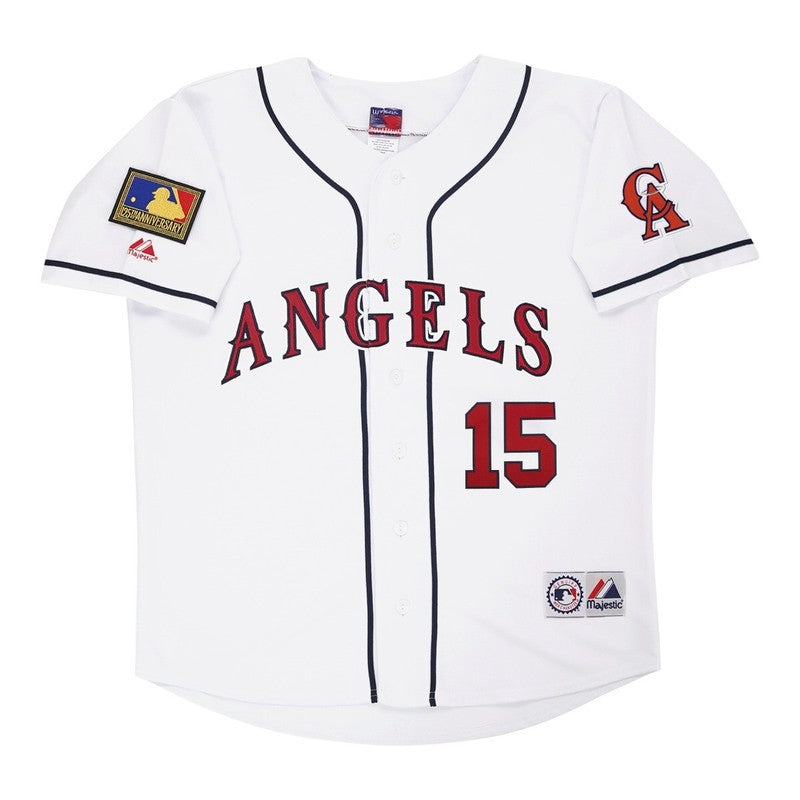 Tim Salmon 1994 California Angels Home White Jersey W 125Th Patch jersey front view