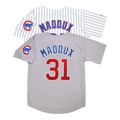 Chicago Cubs Greg Maddux W Patch MLB jersey front view