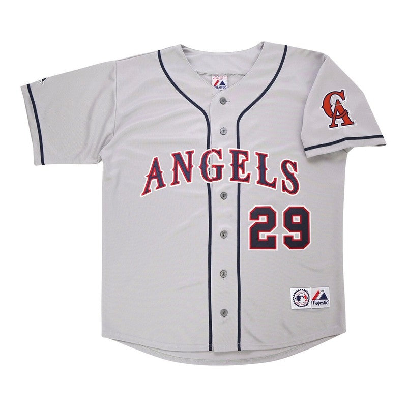 Rod Carew California Angels Grey Road Throwback Jersey W Team Patch jersey front view