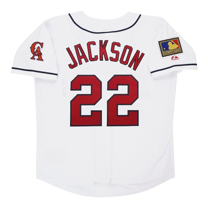 Bo Jackson 1994 California Angels Home White Jersey W 125Th Patch jersey front view