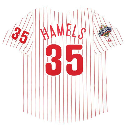 Philadelphia Phillies Cole Hamels World Series MLB jersey front view