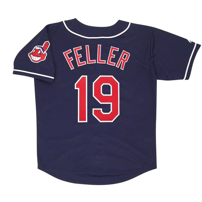Cleveland Indians Bob Feller Alt W Patch MLB jersey front view