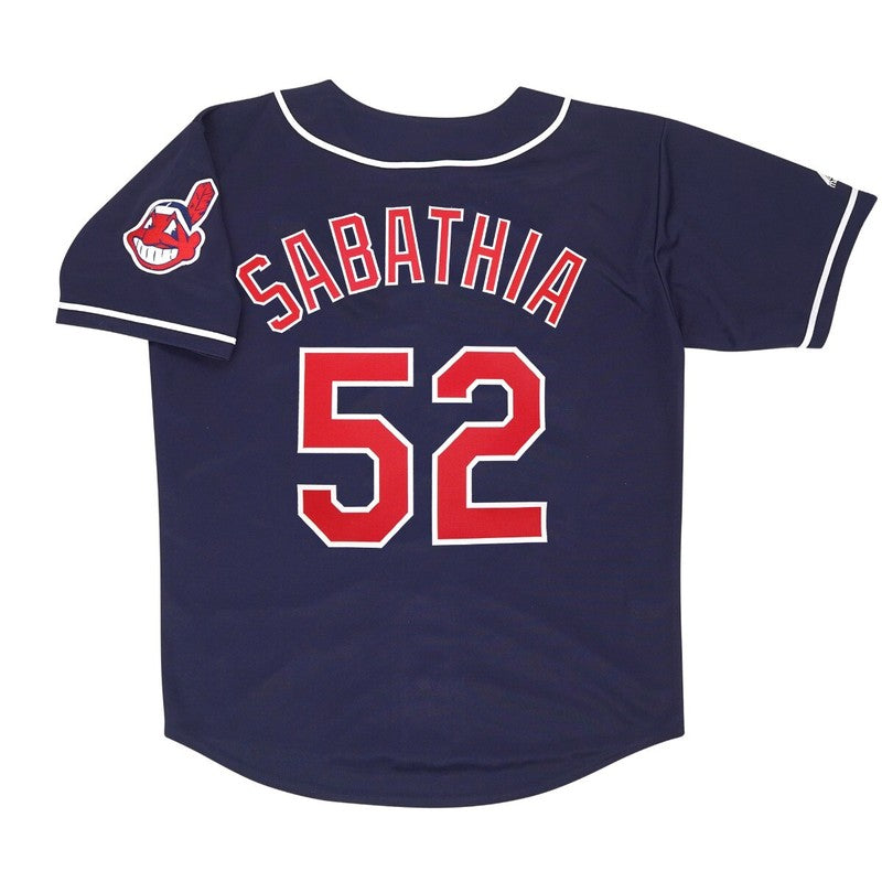 Cleveland Indians Cc Sabathia Alt W Patch MLB jersey front view