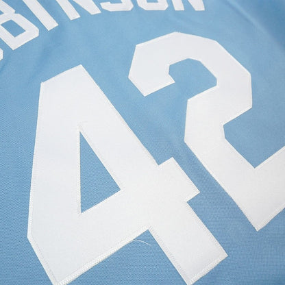 Jackie Robinson Brooklyn Dodgers Cooperstown Blue Away Throwback Jersey jersey front view