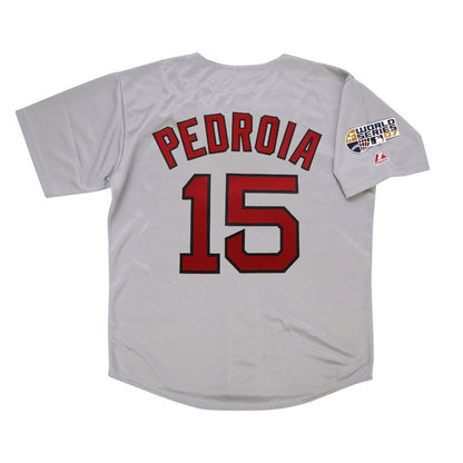 Boston Red Sox Dustin Pedroia World Series M MLB jersey front view