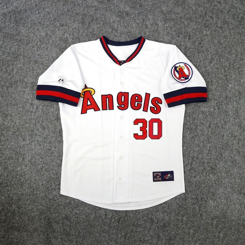Nolan Ryan California Angels Cooperstown Home White Throwback Jersey jersey front view