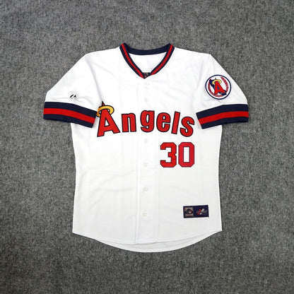 Nolan Ryan California Angels Cooperstown Home White Throwback Jersey jersey front view