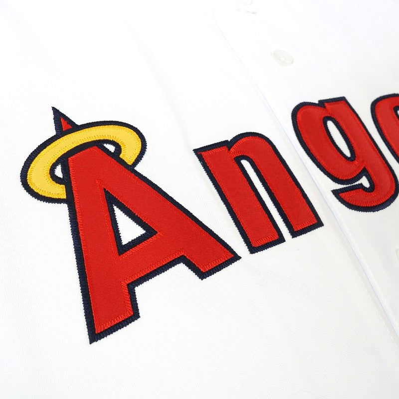 Jim Edmonds California Angels Cooperstown Home White Throwback Jersey jersey front view