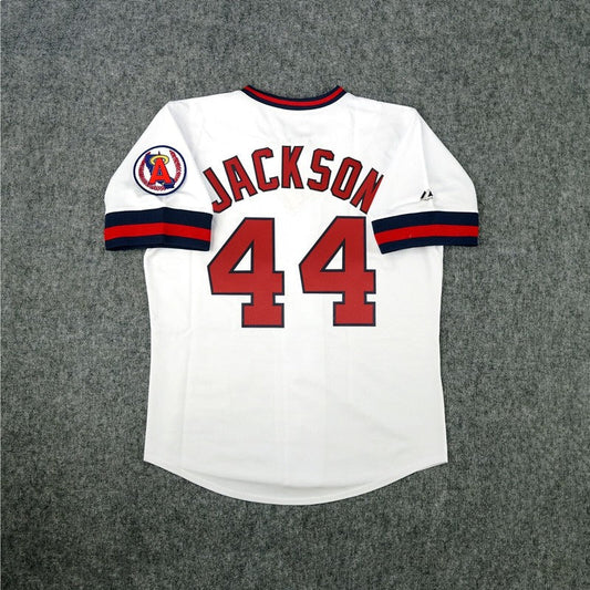 Reggie Jackson California Angels Cooperstown Home White Throwback Jersey jersey front view