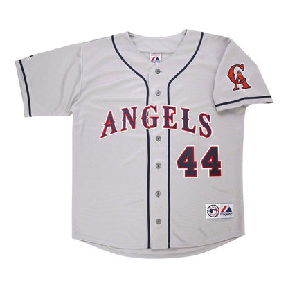 Reggie Jackson California Angels Grey Road Throwback Jersey W Team Patch jersey front view