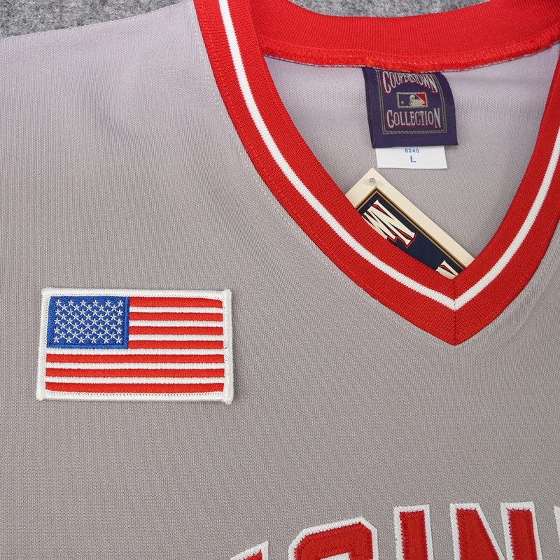 Cincinnati Reds Eric Davis World Series Cooperstown MLB jersey front view