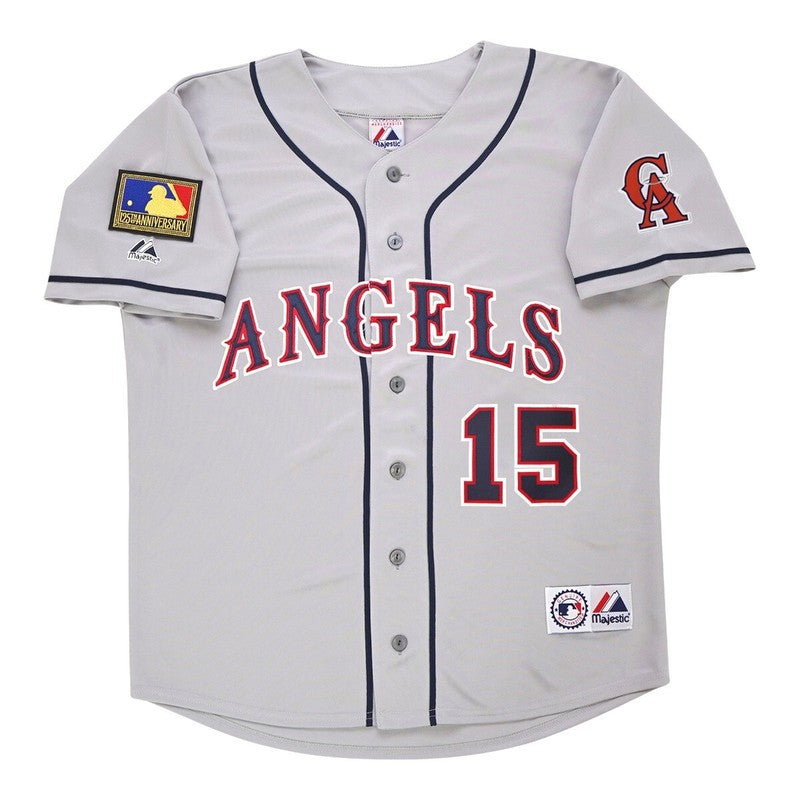 Tim Salmon 1994 California Angels Grey Road Jersey W 125Th Patch jersey front view