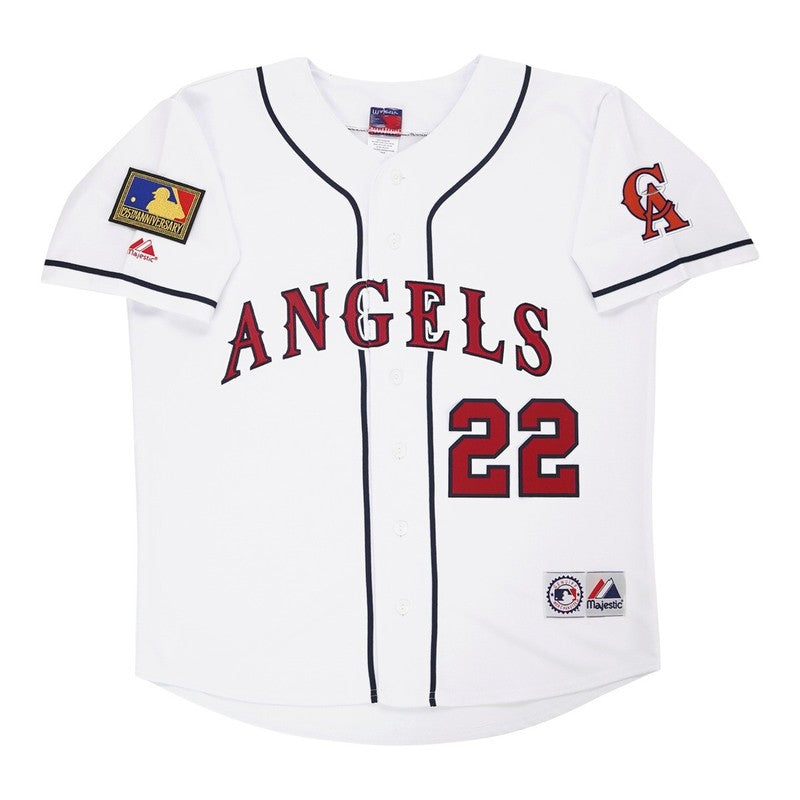 Bo Jackson 1994 California Angels Home White Jersey W 125Th Patch jersey front view