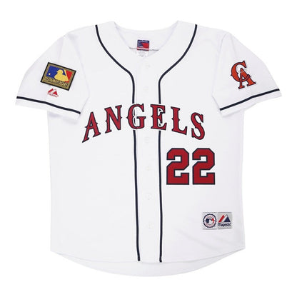 Bo Jackson 1994 California Angels Home White Jersey W 125Th Patch jersey front view