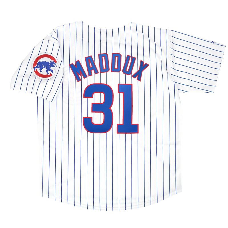 Chicago Cubs Greg Maddux W Patch MLB jersey front view
