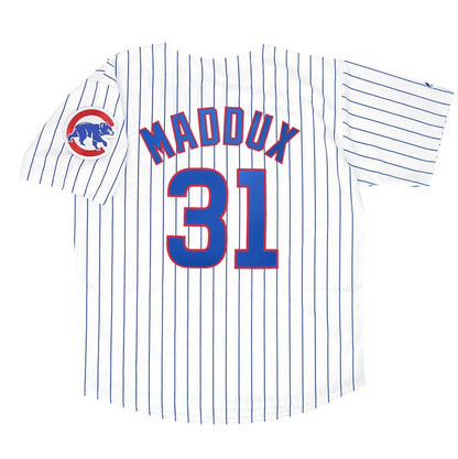 Chicago Cubs Greg Maddux W Patch MLB jersey front view