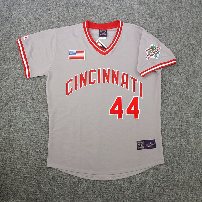 Cincinnati Reds Eric Davis World Series Cooperstown MLB jersey front view