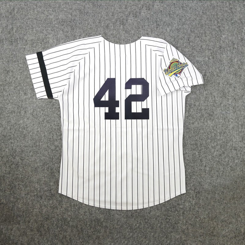 New York Yankees Mariano Rivera World Series Cooperstown MLB jersey front view