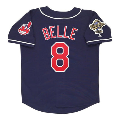 Cleveland Indians Albert Belle Alt World Series MLB jersey front view
