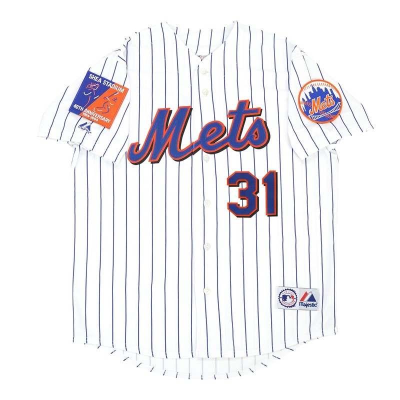 New York Mets Mike Piazza Shea 40th Patch MLB jersey front view